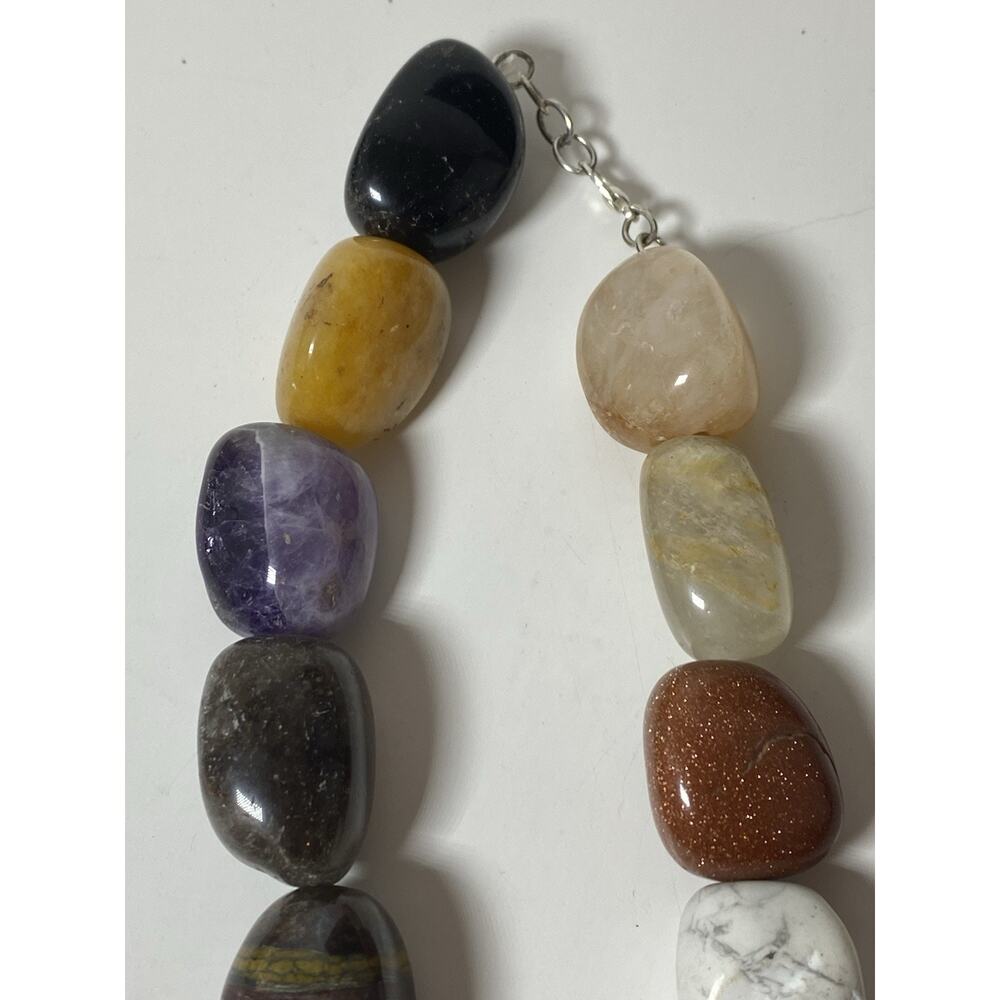 Multi Colored Multi Gemstone Beaded Necklace - image 2